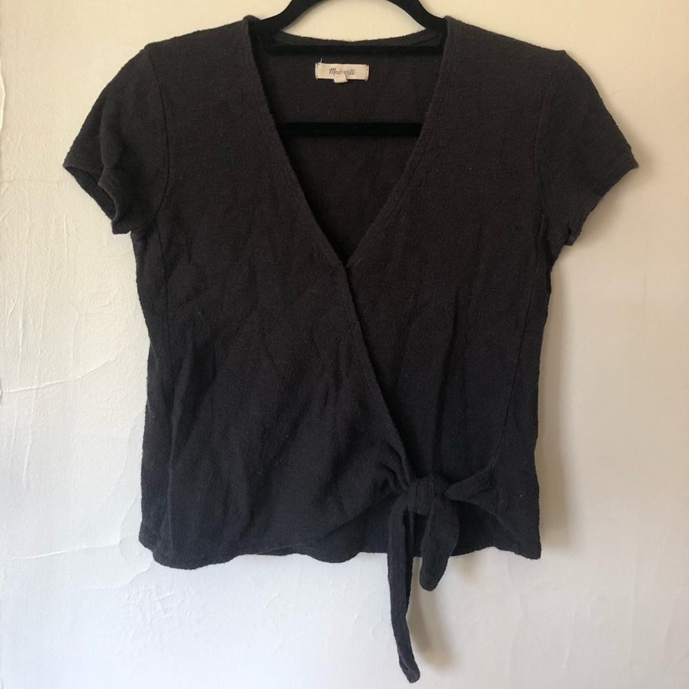 Madewell black wrap top, size XXS